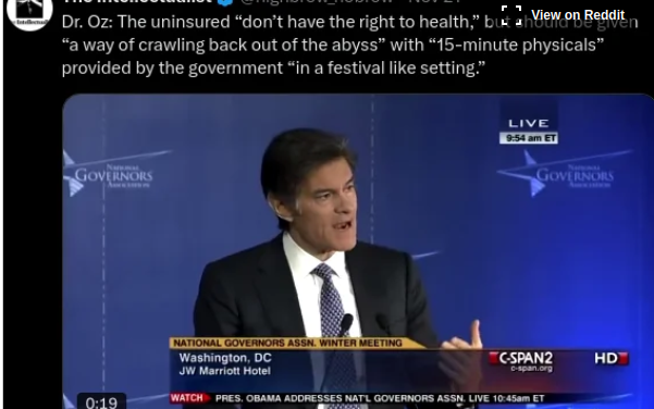 Dr. Oz is the perfect guy to run Medicare and Medicaid. Change my mind… 🙄